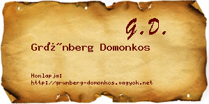 Grünberg Domonkos névjegykártya